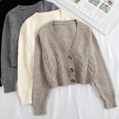 Soft Knit V Neck Cardigan